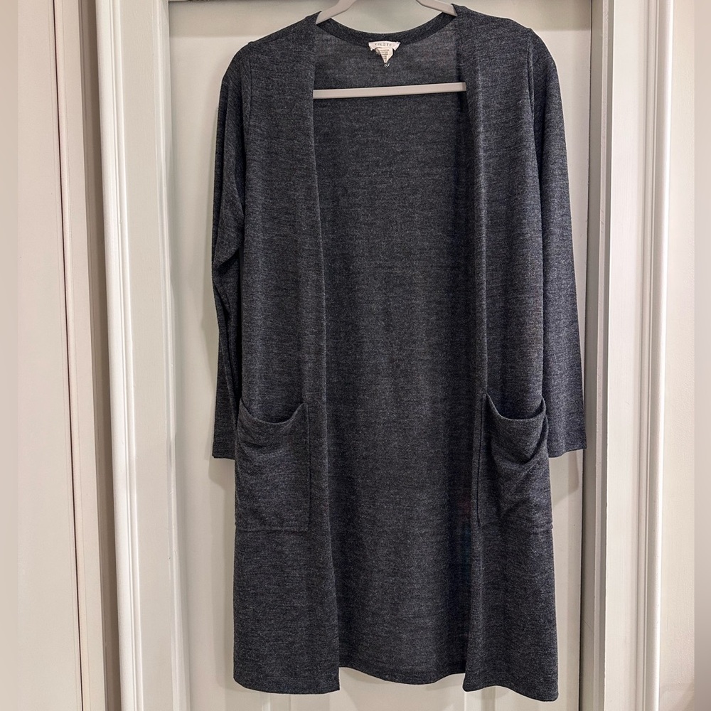 Yelete Charcoal Gray Open Front Cardigan